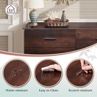 Wood Dresser for Bedroom, Wide Chest of Drawers, Large Brown Storage Tower Unit, Modern Store Organizer for Living Room, Hallway 2