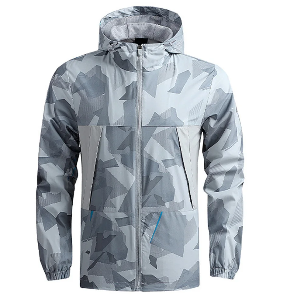 Men's Spring and Autumn Mountaineering Coat Thin Casual Quick Drying Windbreaker Outdoor Sports Hooded Jacket_voghion.com
