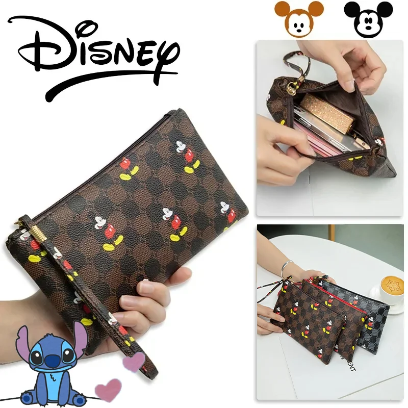 

Disney Mickey Mouse Wallet Long Zipper Women Girls Coin Purses Cartoon Fashion Anime Leather Clutch Luxury Kids Money Phone Bag