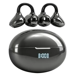 Wireless Bluetooth Earbuds with LED Display - Waterproof Stereo Headphones for Clear Calls and Travel (Black)