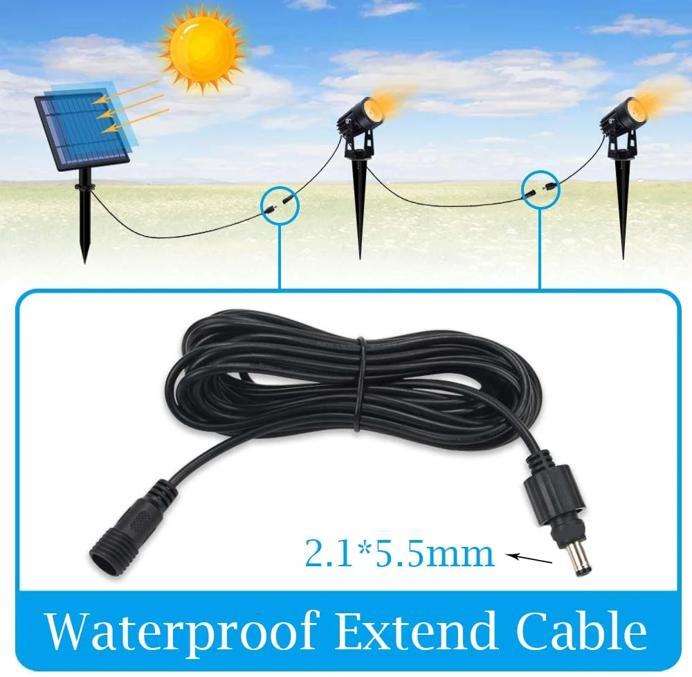 DC 12V Power Extension Cable Waterproof 2.15.5mm Male Female Extend