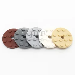 20pcs Build 60474 Plate Round 4x4 with Hole Building Blocks MOC Parts DIY Electric Educational Classic Brand Children Toys