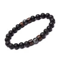 Volcanic Stone Bracelet for Men Lava Wooden Beads Bracelet Tibetan Buddha Wrist Chain Women Men Jewelry Gift New Bracelets