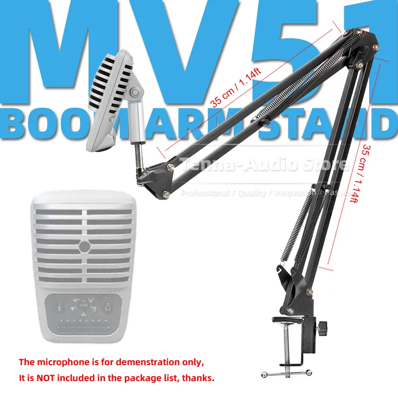 

Suspension Scissor Arm Recording Desktop Mic Stand For SHURE MV51 MV 51 Table Desk Top Clamp Microphone Boom Holder Clip Mount