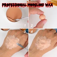 Bowitzki Halloween Makeup Special Effects Oil Face Body Paint Fake Blood Scar Wax Charred Ash Powder with Sponges Brush 2