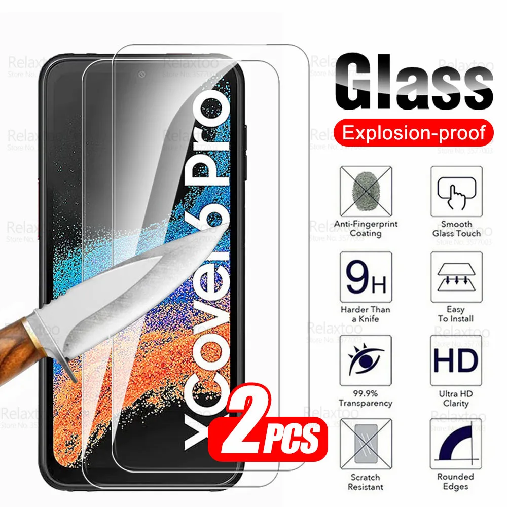 2Pcs Protective Tempered Glass For Samsung Galaxy Xcover6 Pro Screen Protector Sumsung Xcover 6 Pro X Cover 6Pro Xcover6Pro Film
