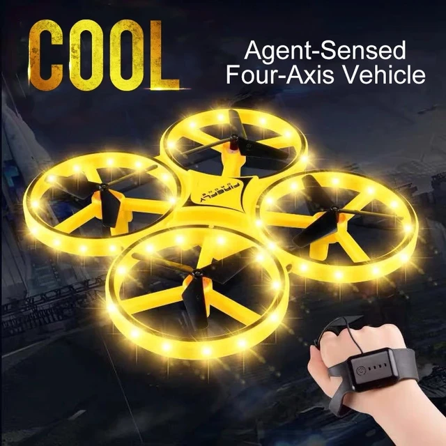 UFO RC Mini Quadcopter Induction Drone Smart Watch Remote Sensing Gesture Aircraft Hand Control Drone Altitude Hold Kids 1