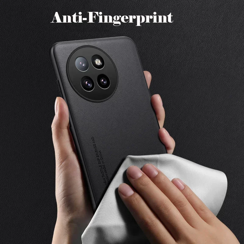 Luxury Leather Shockproof Phone Case - Plain Skin Soft Back Cover