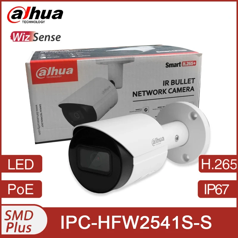 

Dahua IP Camera 5MP IR Fixed-focal Bullet WizSense Network Camera Security Protection ONVIF Abnormality Detection IPC-HFW2541S-S