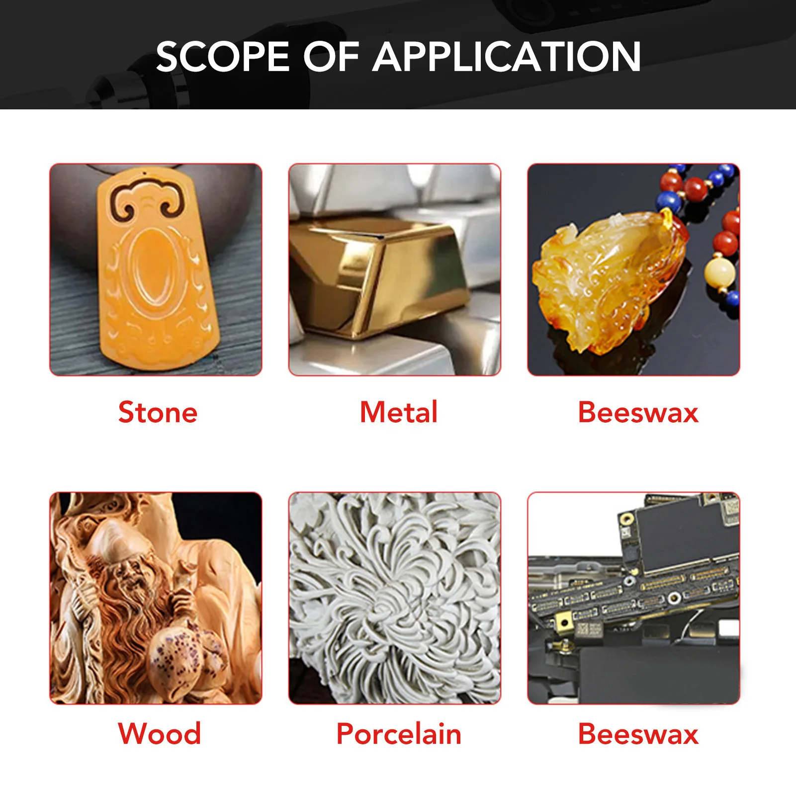 Electric Rotary Tool Kit Low Noise 6 Speeds 12 Bits USB TYPE C Output Rotary Tool Kit for Engraving Sanding Polishing Cutting