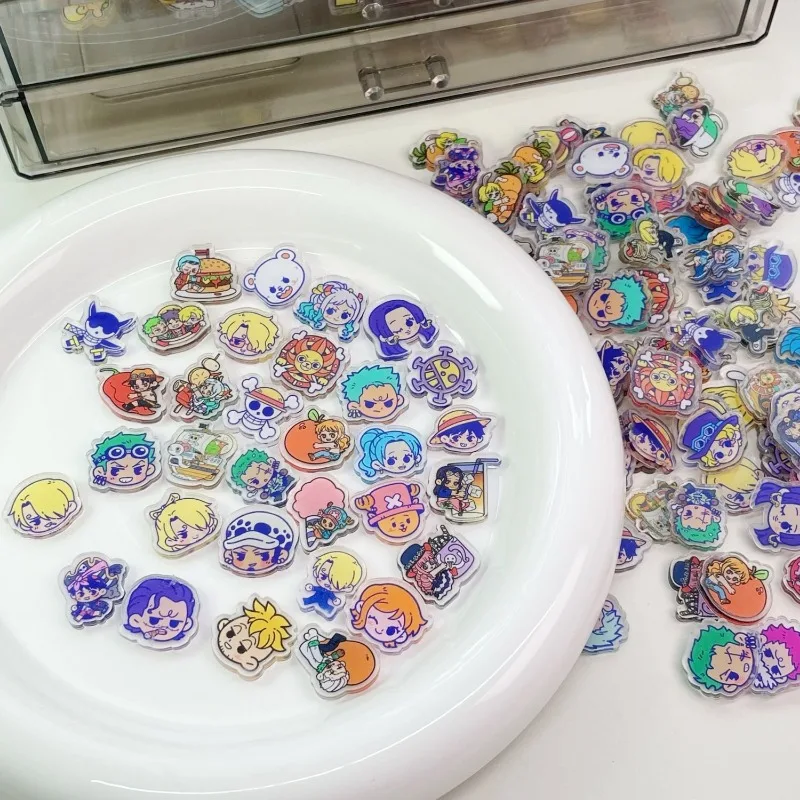 One Piece 2cm Acrylic Sheet Mixed DIY Patch Hand-made High-looking Student Gift Double-sided Mask Transparent Keychain Pendant