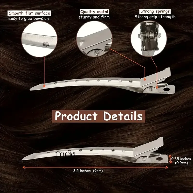 New Alligator Hair Clips Metal Duck Bill Hair Clips for Styling - with Holes Professional Sectioning Clips for Salon And Women