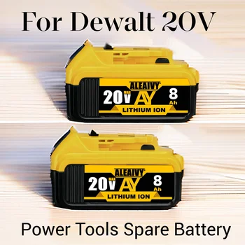 20V 8000mAh DCB200 Dewalt 18V 최대 전동 공구 18650 리튬 배터리와 호환되는 교체 가능한 리튬 이온 배터리