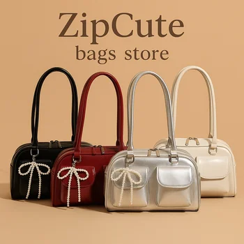 Fashionable Underarm Bow Bag for Women 2024 Korean Edition New Simple Leisure Pillow Bag Trendy Versatile Shoulder Bag