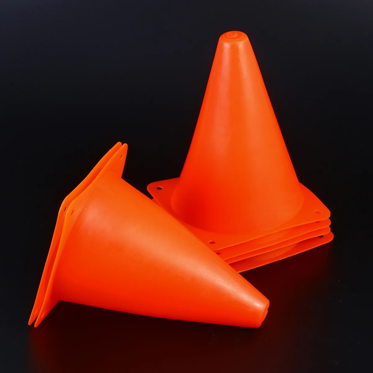 18cm Football Soccer Rugby Training Cones Outdoor Sports Obstacles Barriers for Kids Outdoor Gaming and Activity (Orange)