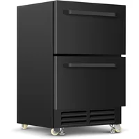 24 Inch Under Counter Dual Drawer Beverage Fridge, Weather Proof Outdoor Beverage Refrigerator for Patio 1
