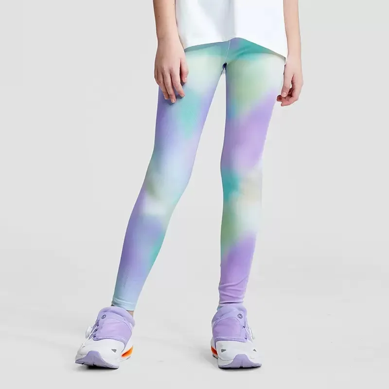 מכנסי יוגה מקררים לילדות, דקים במיוחד, מהירי ייבוש, ניילון, מוגן מפני קרני השמש ונושמים, מתאימים לספורט ריצה וריקוד