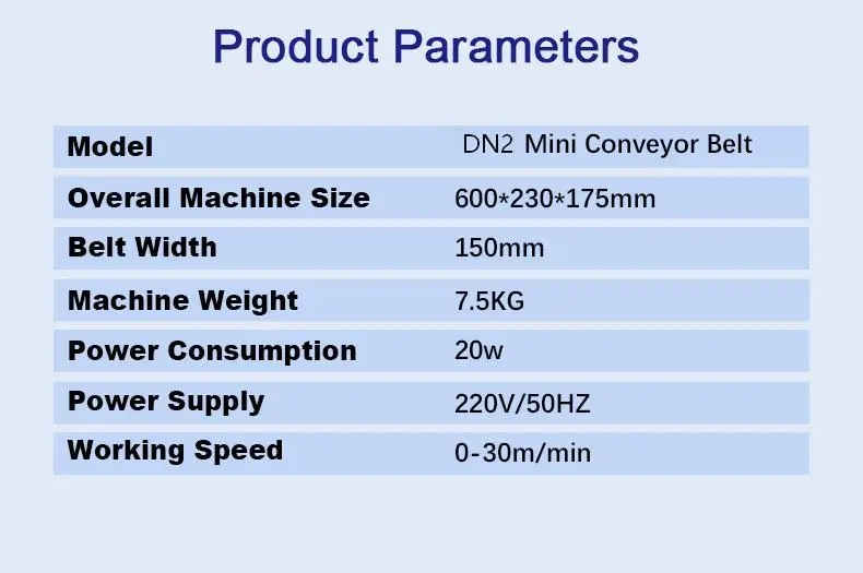 DCODE DN2 Aluminum Mini Conveyor Belt Adjustable Speed Electric Conveyor High Sp
