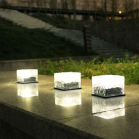 Solar Brick Lights Ice Cube Light Lamp, LED Landscape Light Buried Light Square Cube for Outdoor Garden Courtyard Pathway Decor 2