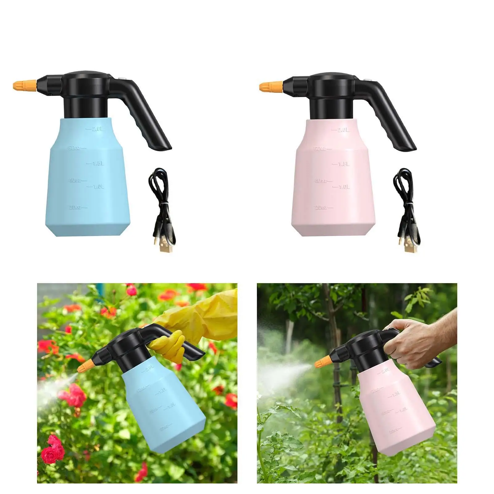 Electric Foam Sprayer 2L/0.5Gallon Rechargeable Professional Car Wash Foam