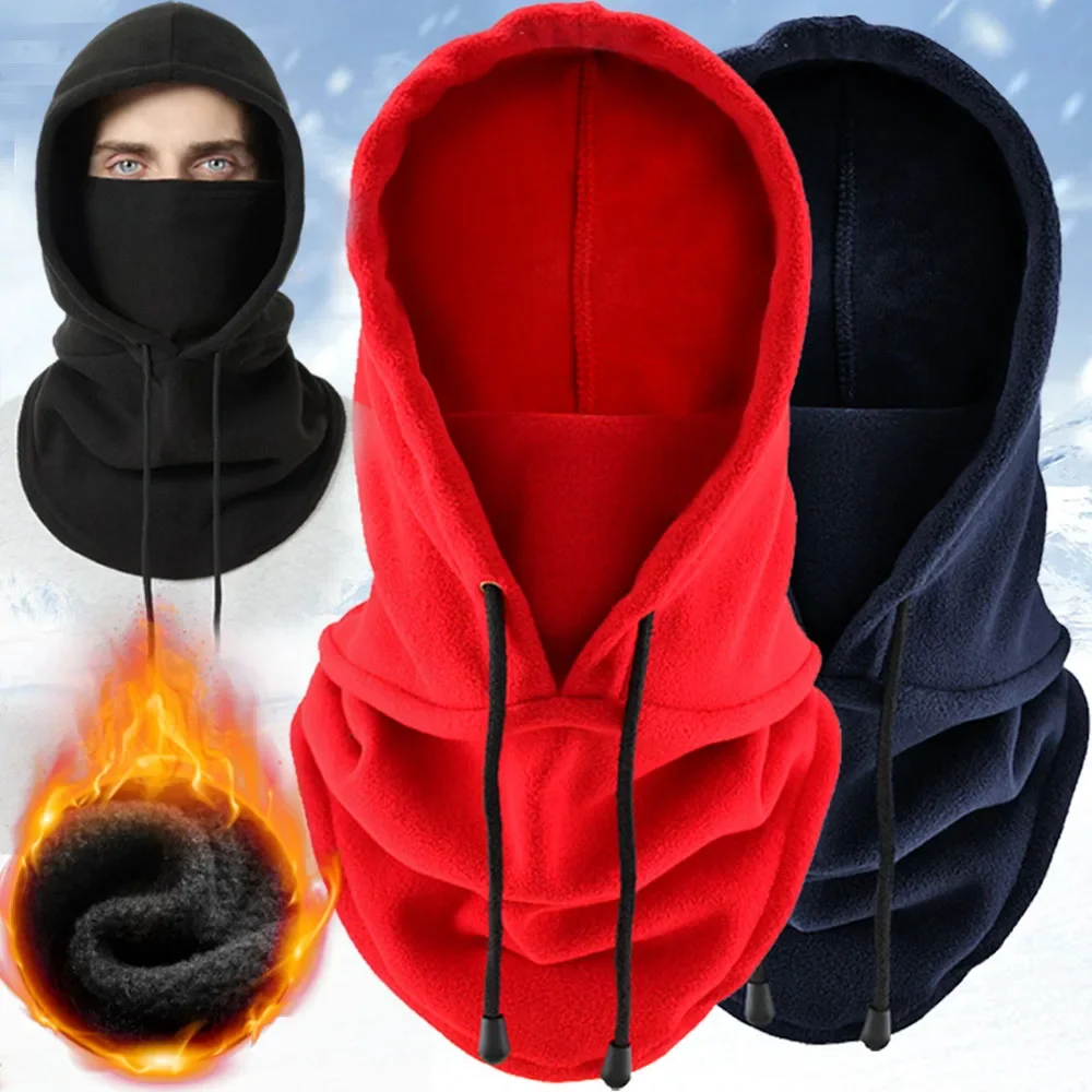 Winter Warm Wool Hooded Hat, Outdoor Windproof and Cold Proof Warm Hat, Men's and Women's Neck Warm Bicycle Face Mask Mask Mask