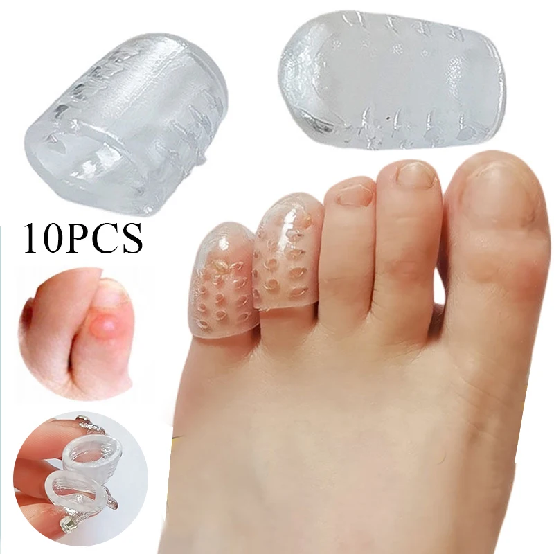 10PCS  Silicone Bandage Toe Caps Anti-Friction Toe Cushion Toe Protectors Cover Protector Foot Care Breathable  Separators Tools