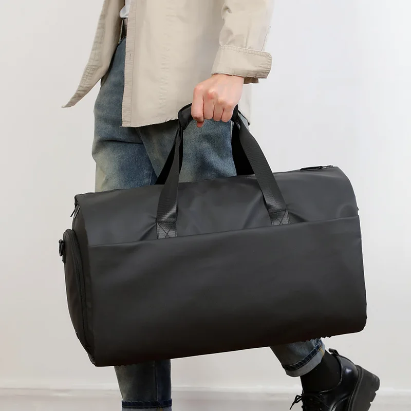 large capacity men's suit travel bag foldable waterproof single shoulder fitness bag personalized customization