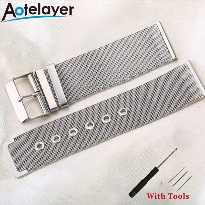 Classy Inexpensive 18Ct White Gold 17 mm Watch Band 310999_K0025725
