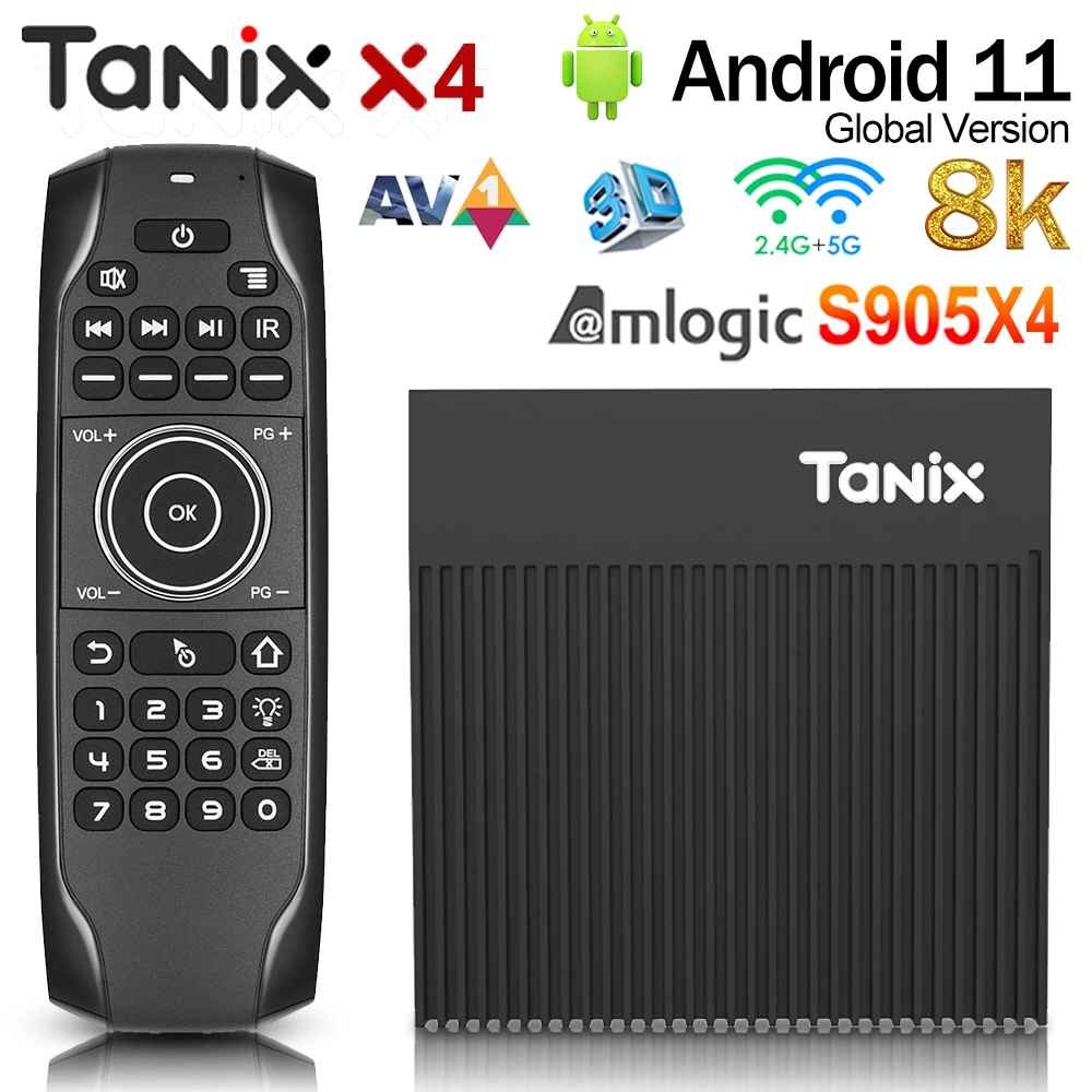 100% оригинальная ТВ-приставка Tanix X4 Android11 Smart TV Amlogic S905X4 AV1 3D 8K BT телеприставка 2 4/5G WIFI