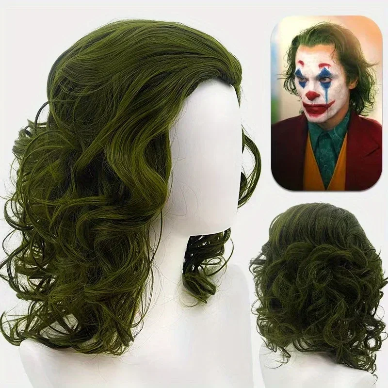 Anime wig movie Joker Arthur Flake mixed green short curly hair cosplay anime wig
