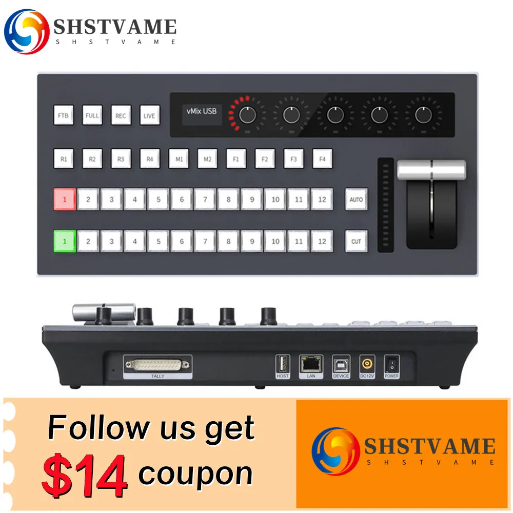 ATEM Vmix OBS 스위처 패널 비디오 카메라 콘솔 컨트롤러, 라이브 스트리밍 무대 이벤트 교회 회의 유튜브 방송