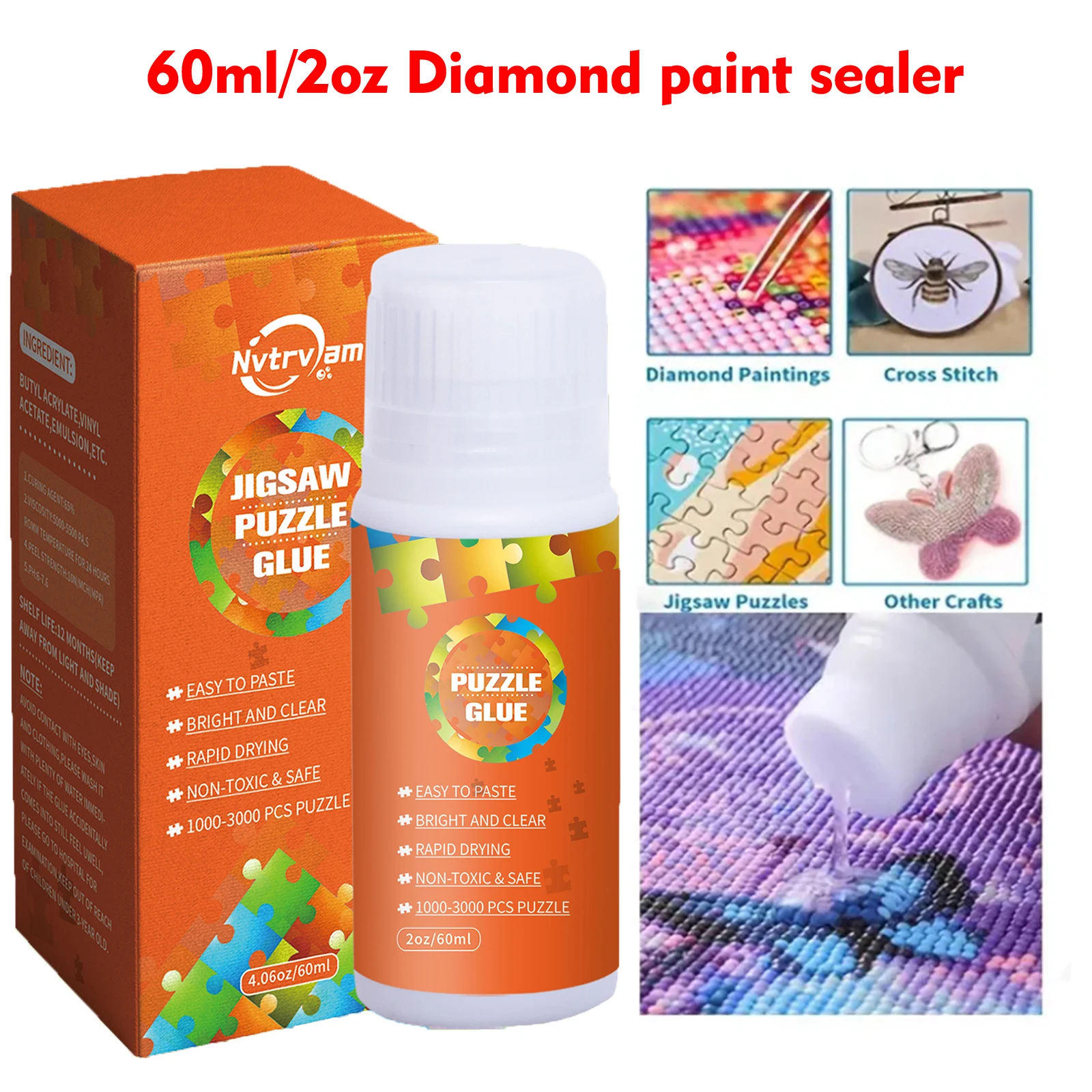 Puzzle Glue Clear with New Sponge Head, Diamond Painting Sealer Replace Puzzle Saver Suitable for 500/1000/2000 Pieces of Puzzl 3
