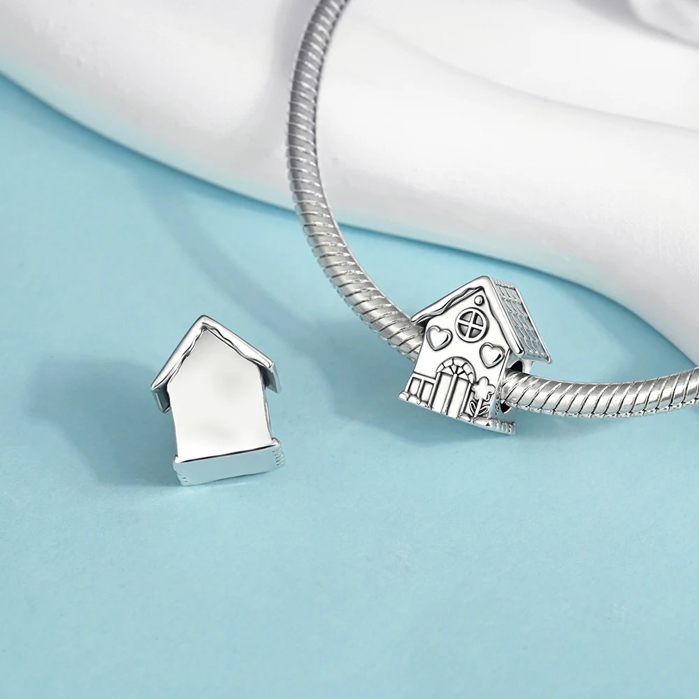  패밀리 심플 다용도 실버 코티지 비즈 하우스 참 오리지널 참 팔찌 여성 DIY 주얼리 선물