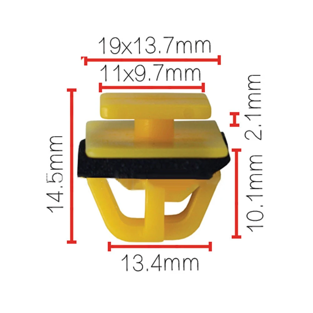 цена 25X наружные пороги и боковые молдинговые фиксаторы для Hyundai 87758-35000 Пластиковые Желтые заменяют заклепки крепления