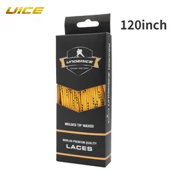 Premium Waxed Dual-Layer Ice Hockey Skate Laces - Box-Packed (120Yellow)