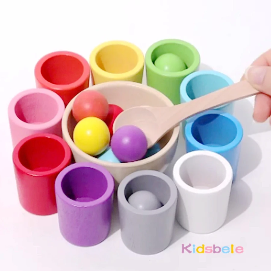 Jeu sensoriel montessori en bois pour tri et apprentissage bébé_voghion.com