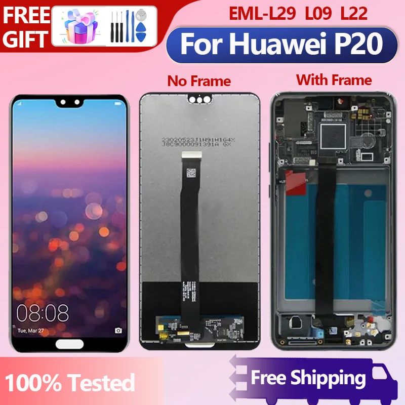 Originale Per Huawei P20 Eml-Tl00 Eml-L29C Touch Screen Lcd 5.8 "Per Huawei P20 Lcd Eml-L09 Sostituzione Del Digitalizzatore Dello Schermo Del Display