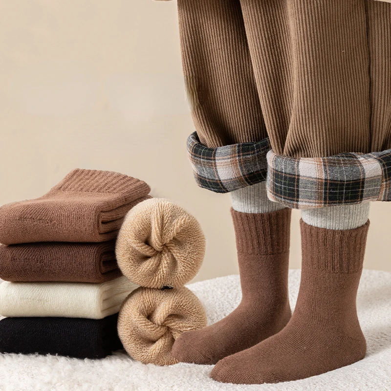 Kids Socks 5 Pairs/Lot Cotton Thick Keep Warm Terry-loop For 1-12 Years Baby Boys and Girls