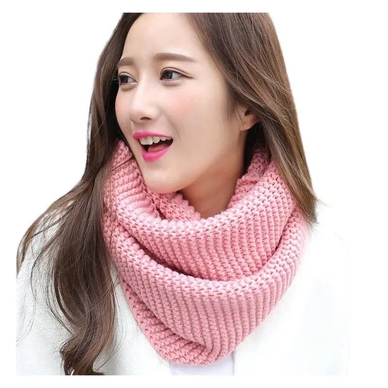 Fashion Women Ladies Knitting Scarf Winter Warm Necklace Scarf for Women Clothing Accessories Imitation Cashmere Female Scarves 5