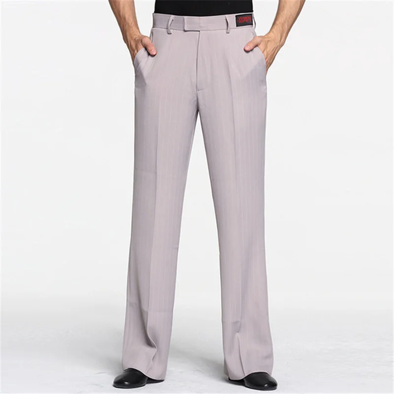 

Men Dance Pants Men Ballroom Latin Dance Standard Pants Adults Straight-legged Stripe Trousers Men Samba Rumba Dance Clothing