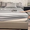3pcs Set 100% Bamboo Mattress Protector Mattress Cover Fitted Sheet with Elastic Band Bedsheet 1000 Thread Count Queen King Size 2