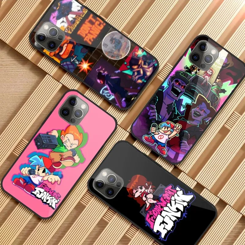 Custodia Per Telefono Da Gioco Funkin Friday Night Per Iphone 14 13 12 11 Xs X 8 7 6 Plus Mini Pro Max Se 2022 Cover Per Telefono In Vetro Tpu Nero Pe