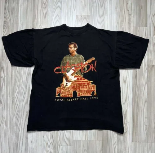 1996 Eric Clapton Royal Albert Hall T Shirt Black Classic S 5Xl Maniche Lunghe O Corte