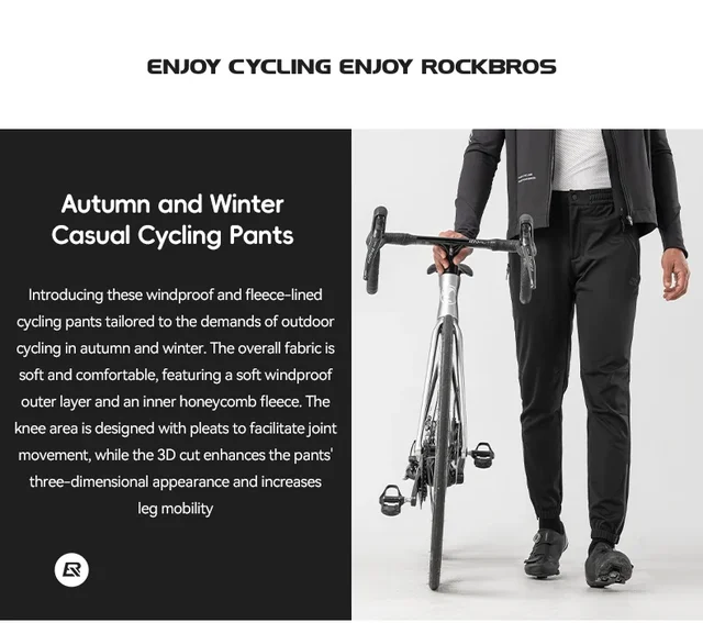 ROCKBROS Cycling Pants Windproof Warm Autumn Winter Bike Pants