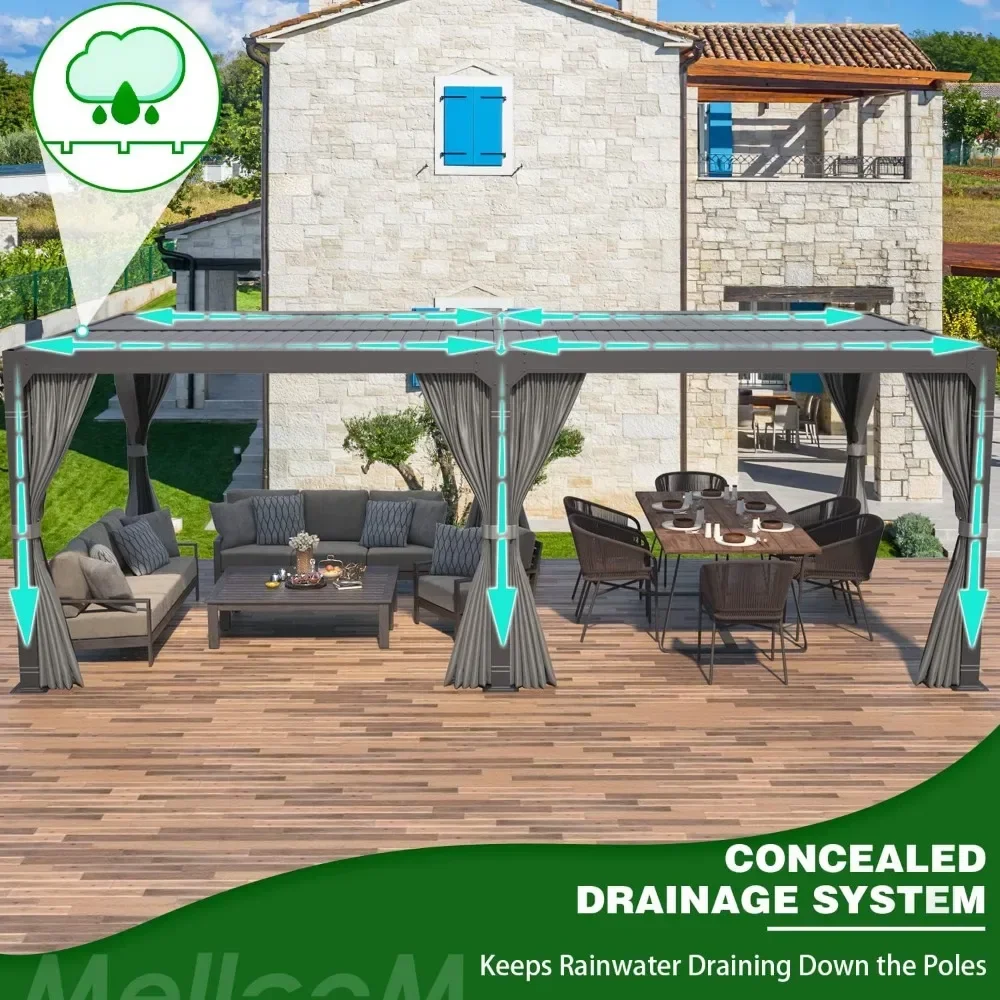 A Louvered Pergola 10x20 with Adjustable Louvered Roof 5