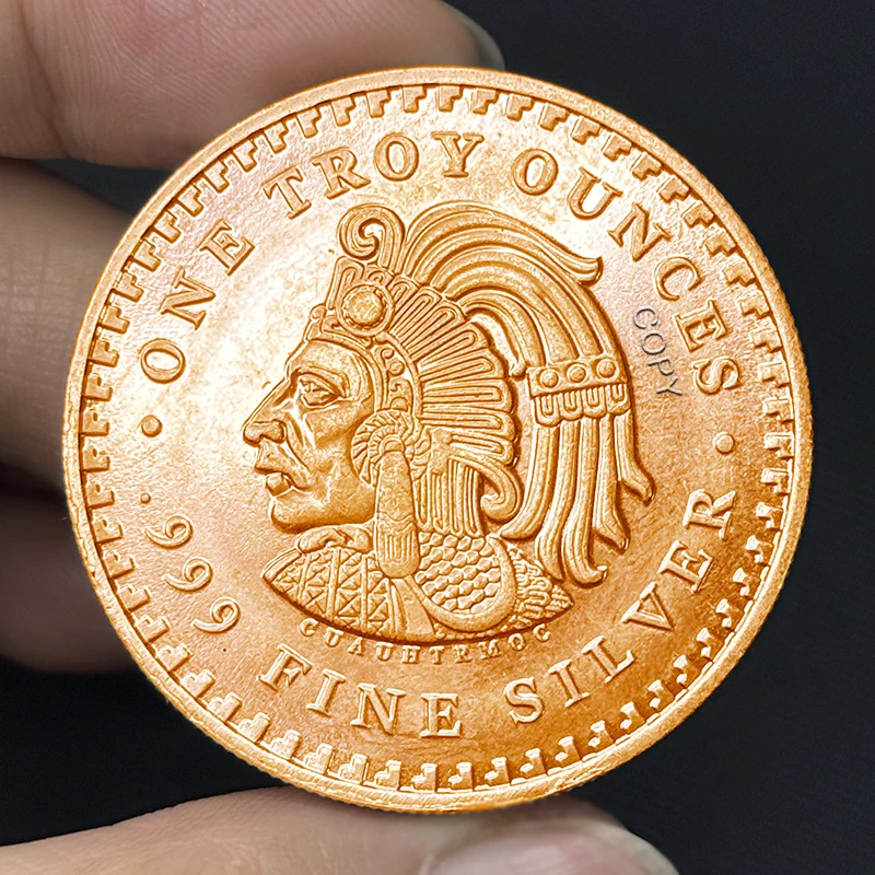 One Troy Ounce Silver Mexico Mayan Copper Coin For you Collectible Copy America Medal Commemorative Non-currency Home Decoratio