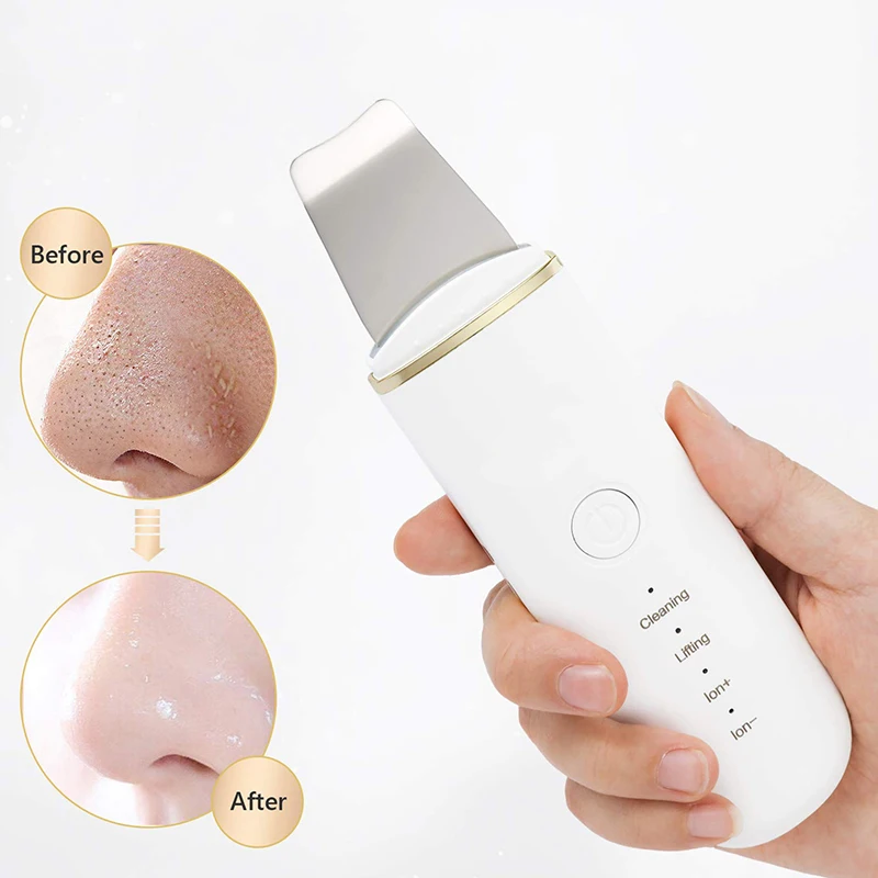 

Facial Cleaner Ultrasonic Skin Scrubber Vibration Deep Face Cleaning Machine Dead Skin Blackhead Remover Ion Ance Pore Cleaner