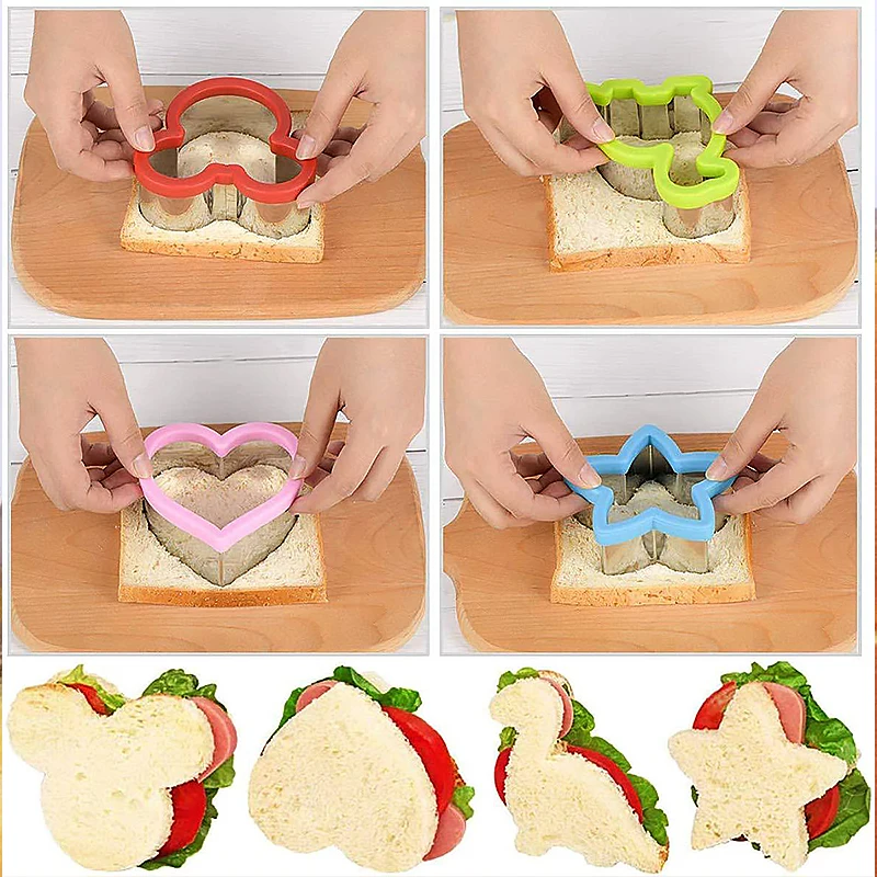 Sandwich Cutters Set Voor Kinderen Voedsel Koekjes Broodvorm Maker Fruit En Groente Vormen Snijmal Bakgereedschap Voor Kinderen