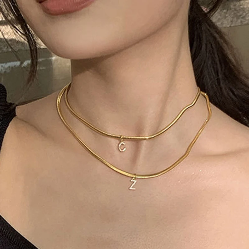

Custom Personalized diy Initial Letter Name Necklace for Women Gold color Pendant Necklaces Stainless Steel chain drop shipping