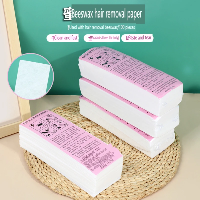 Voskovací papír 100 kousky brašna netkané voskovací látka jednorázové voskovací papír bělouš